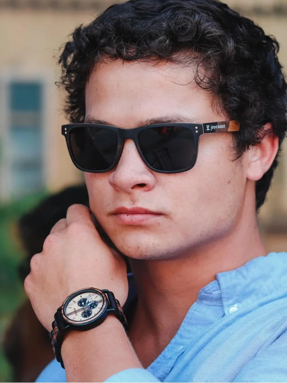 Joycoast Terra Wayfinder in Ebony Zebrawood Handcrafted Wood Sunglasses